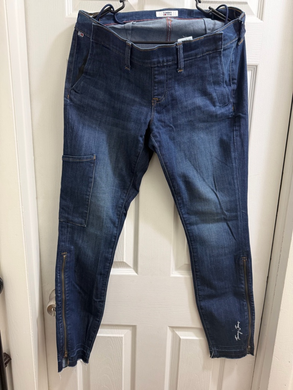 Tommy Hilfiger Indigo Straight Leg Jeans with Ankle Zippers